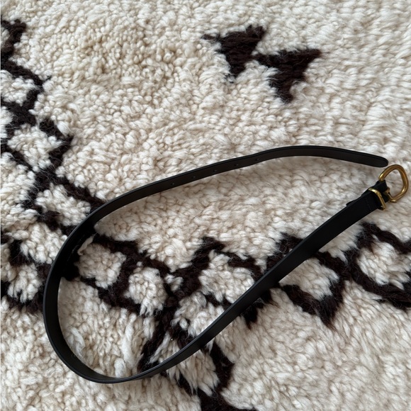 Rachel COMEY black Leather Belt with Gold Buckle - Picture 3 of 6